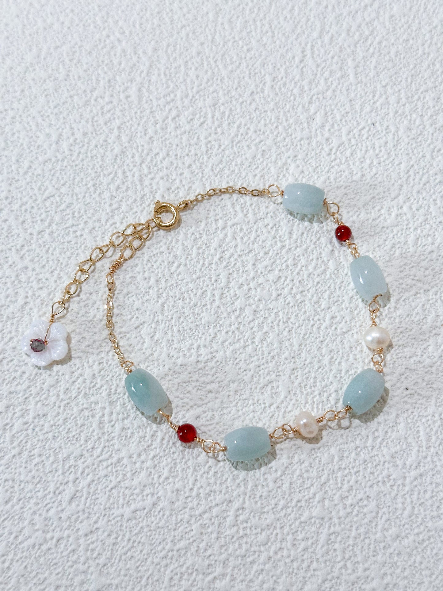 Jade Bracelet with Flower Pendant