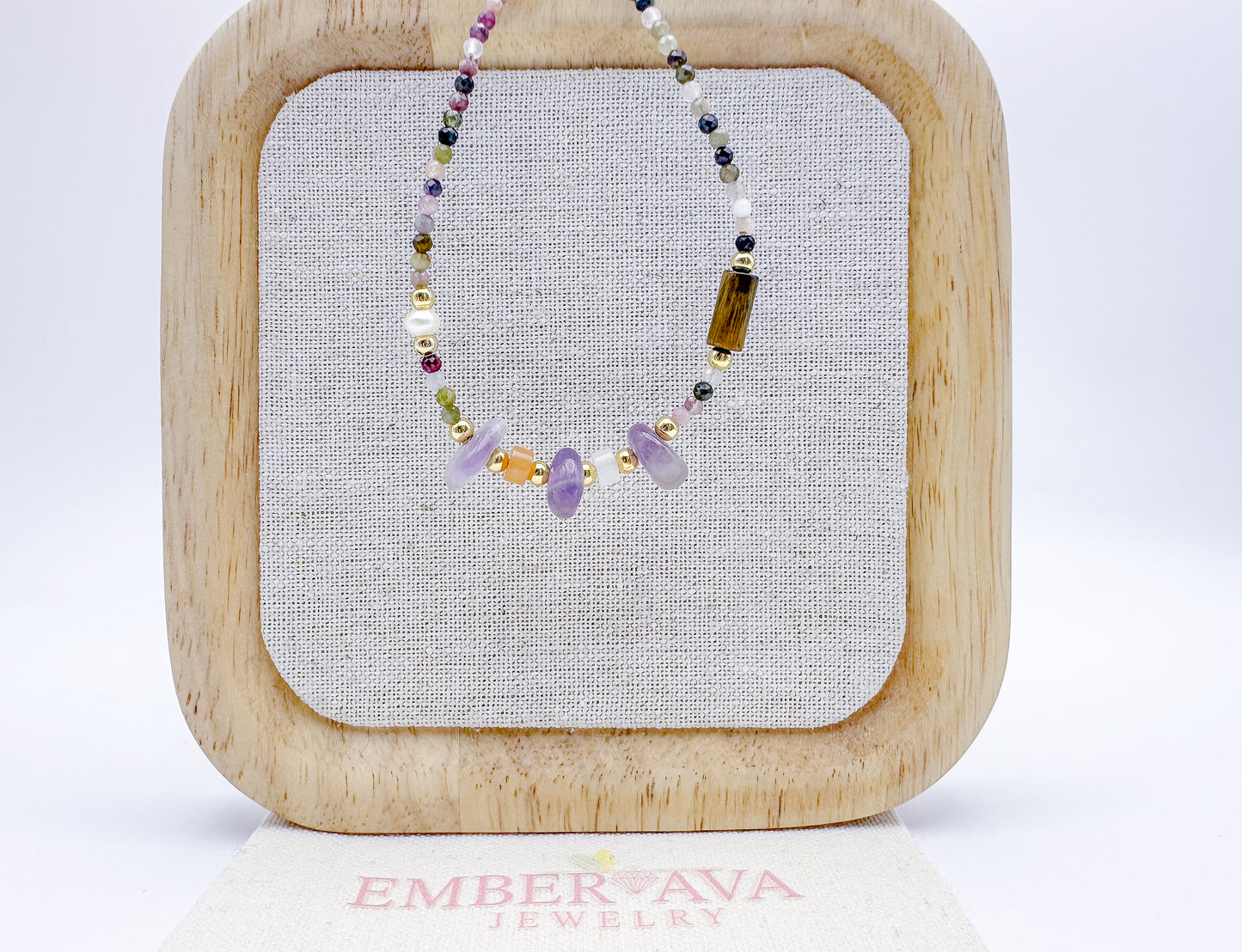 Multicolor Agate, Natural Stone, and Freshwater Pearl Bracelet