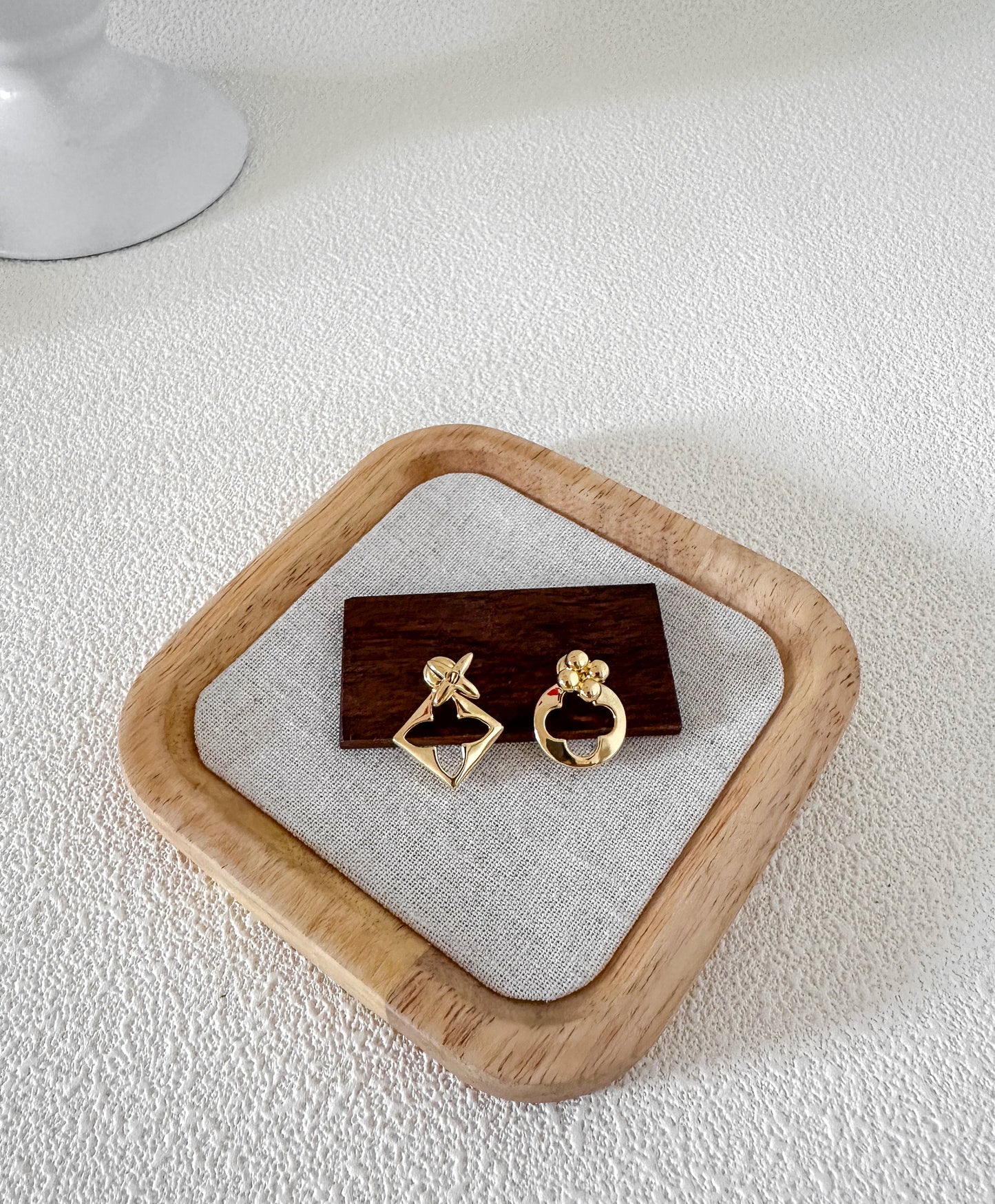 Stylish Asymmetrical Hollow Earrings 14K Gold-Plated