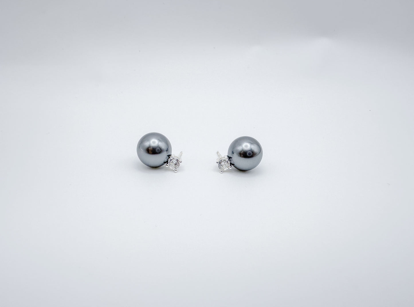 Pearl and Zircon Stud Earrings