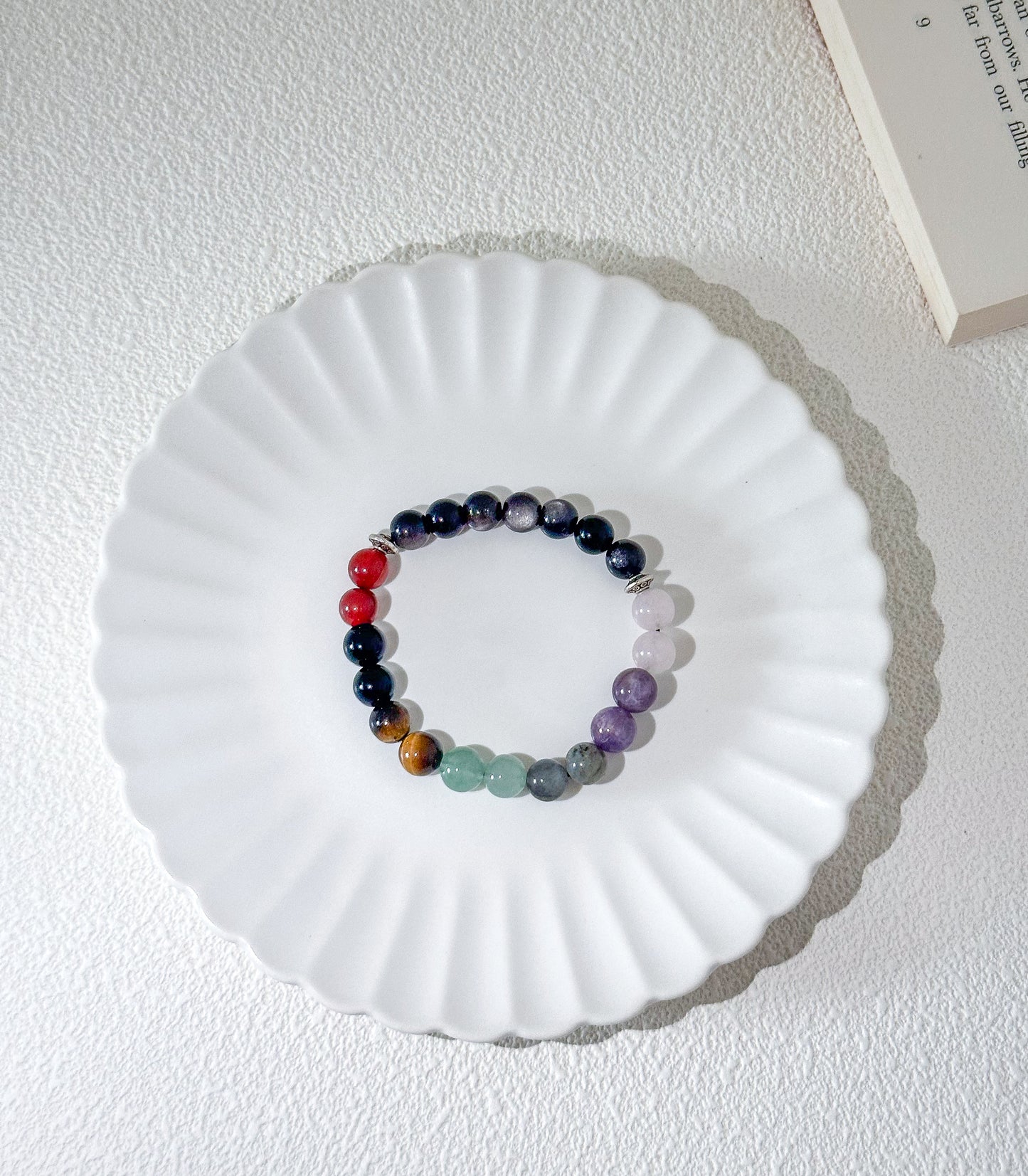 Multicolor Healing Gemstone Bead Bracelet