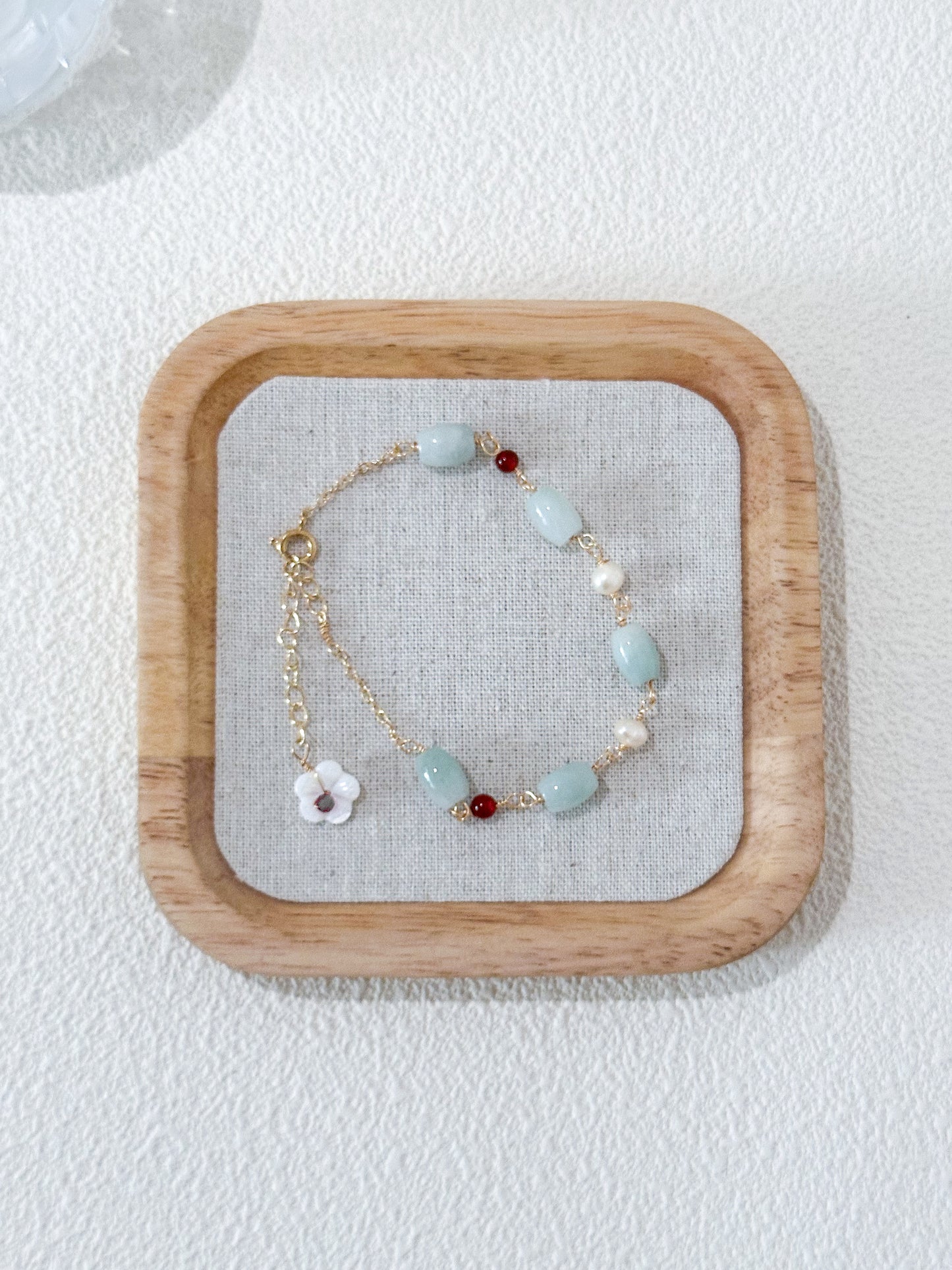 Jade Bracelet with Flower Pendant