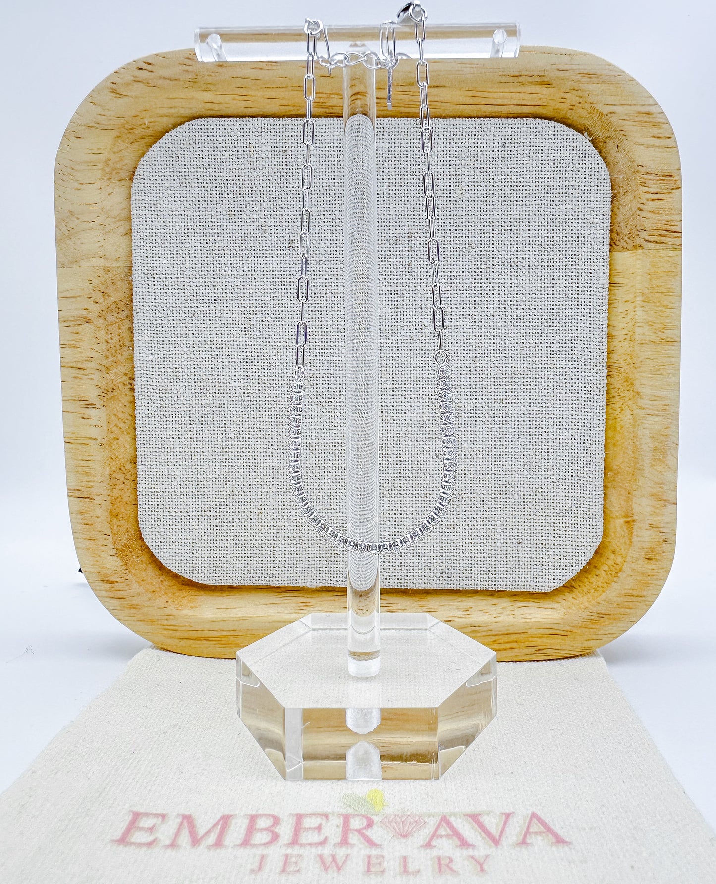 Rhodium-Plated S925 Sterling Silver Bracelet with 3A Zirconia