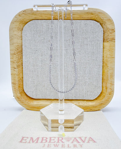 Rhodium-Plated S925 Sterling Silver Bracelet with 3A Zirconia