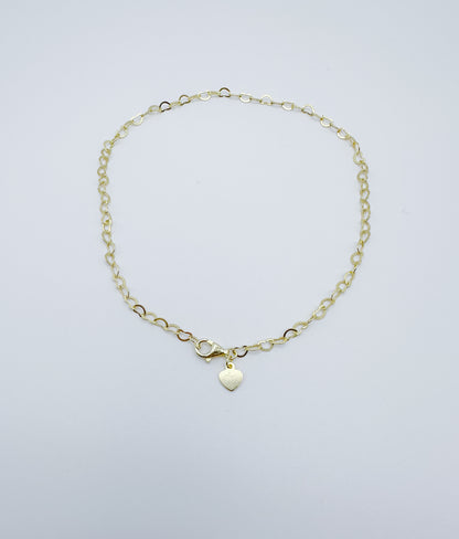 S925 Sterling Silver Heart Bracelet - 14K Gold-Plated