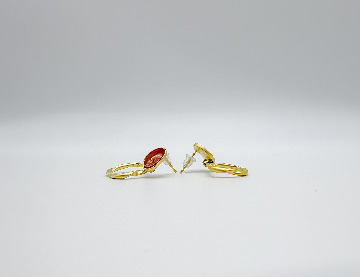 Vintage Hepburn-Style Red Irregular Circle Drop Earrings