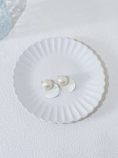 Vintage Irregular Acrylic Pearl Bead Earrings