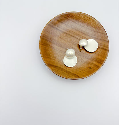 Vintage Irregular Acrylic Pearl Bead Earrings