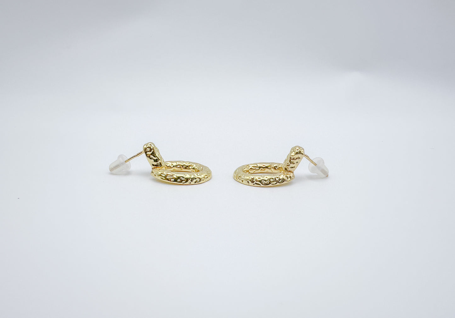 Vintage Baroque 18K Gold-Plated Oval Pendant Earrings