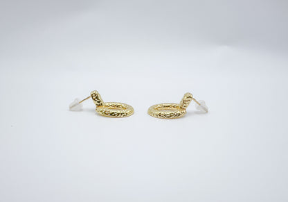 Vintage Baroque 18K Gold-Plated Oval Pendant Earrings