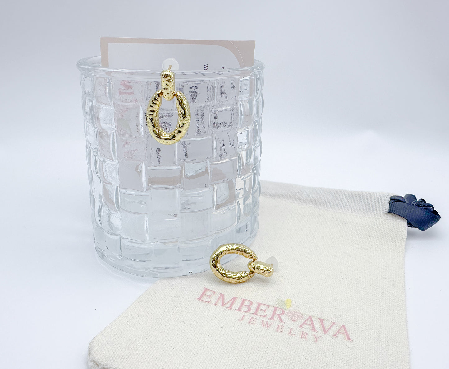 Vintage Baroque 18K Gold-Plated Oval Pendant Earrings