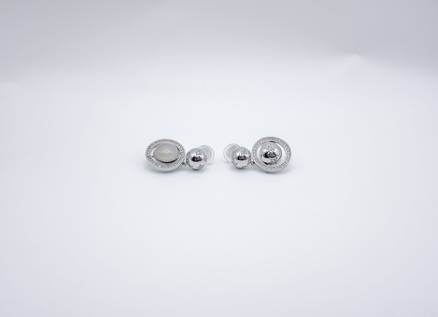 Stylish Natural Agate Earrings with Zircon Accents