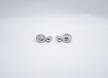 Stylish Natural Agate Earrings with Zircon Accents