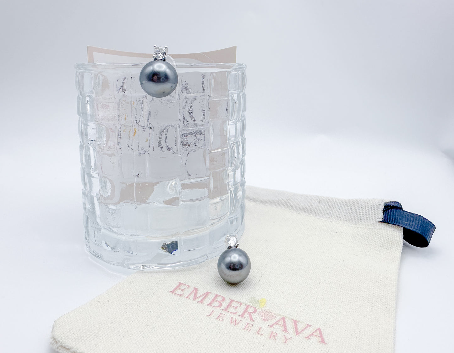 Pearl and Zircon Stud Earrings