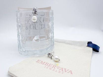 Silver Natural Pearl Drop Earrings