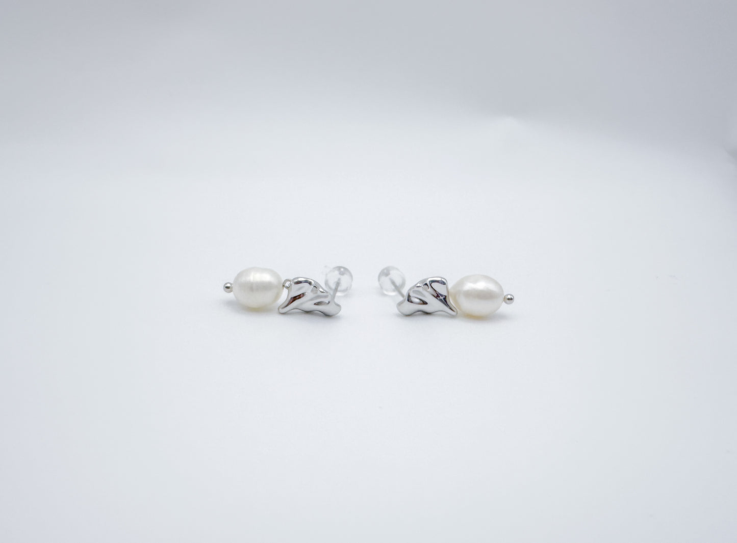 Silver Natural Pearl Drop Earrings