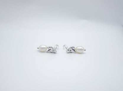 Silver Natural Pearl Drop Earrings