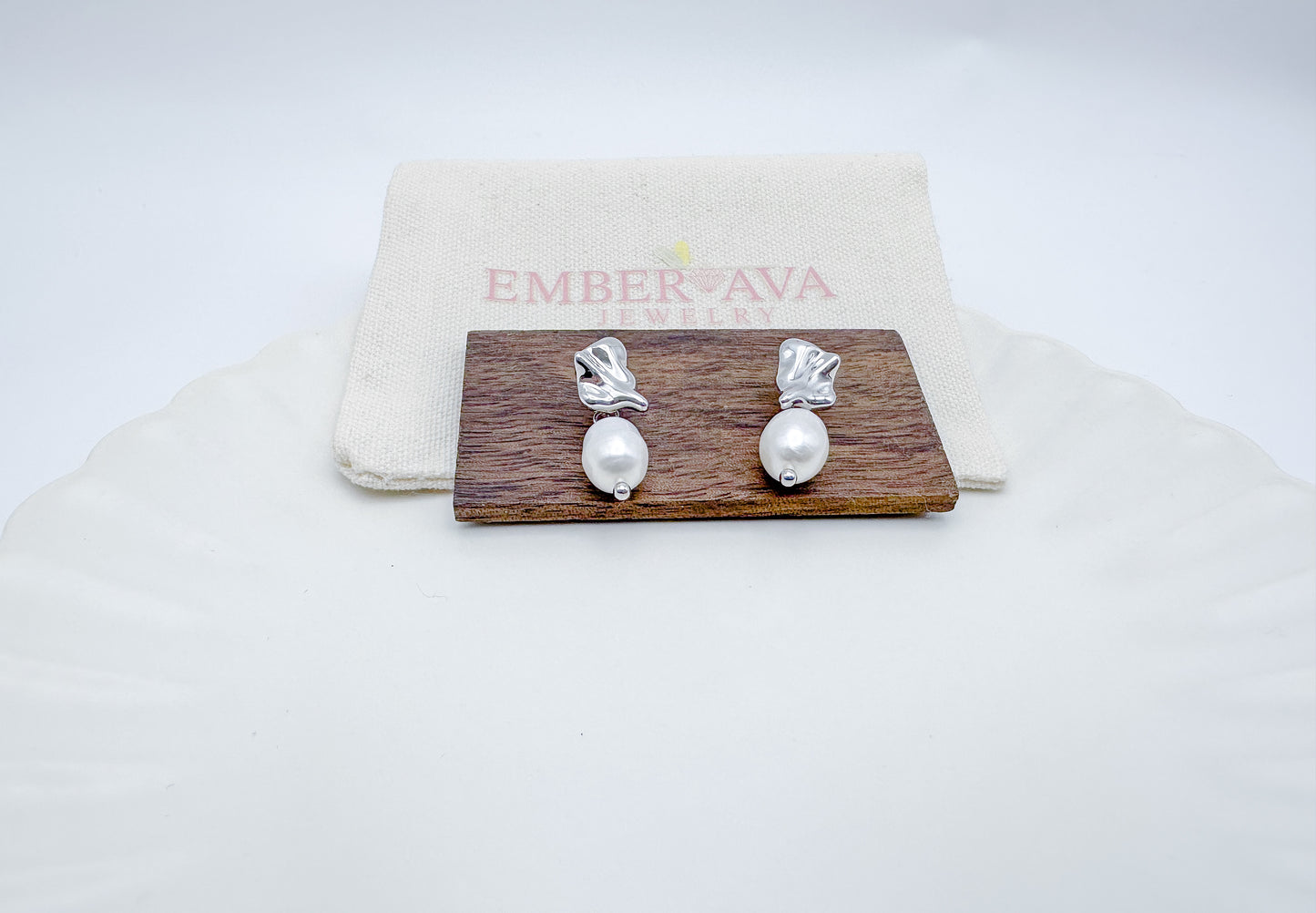 Silver Natural Pearl Drop Earrings