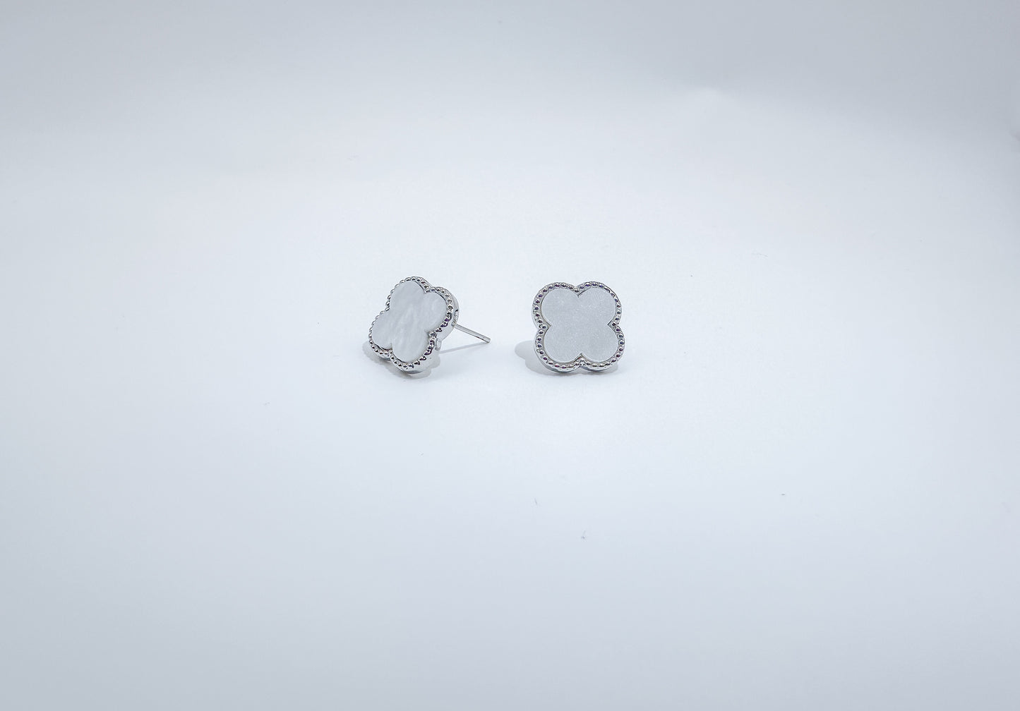 French-Style Four-Leaf Clover Stud Earrings