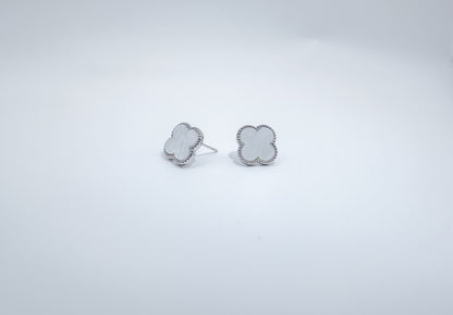 French-Style Four-Leaf Clover Stud Earrings