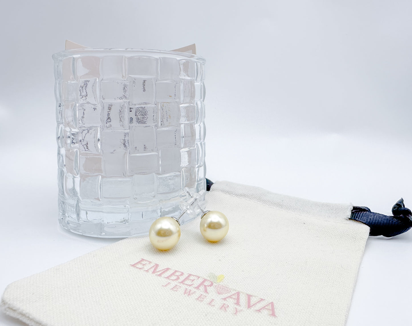 Crystal Pearl Stud Earrings