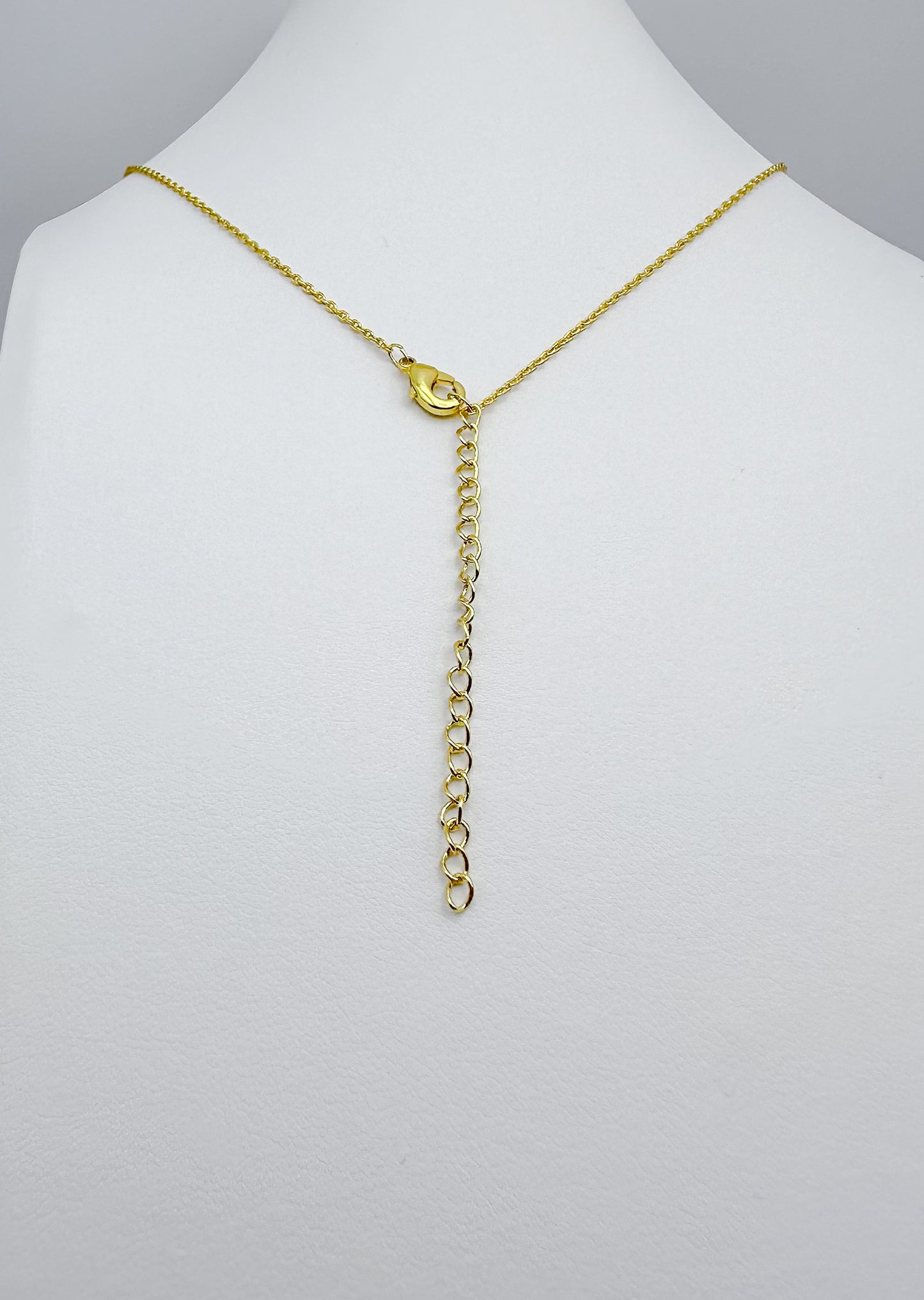 Gold Crystal Pearl Pendant Necklace