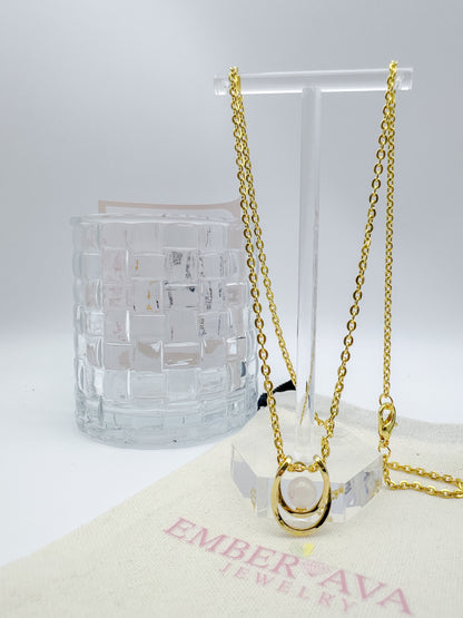 Rose Quartz Crystal Ball Pendant in Yellow Gold Necklace