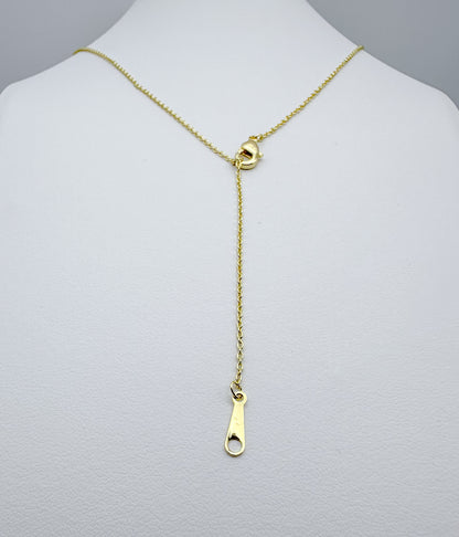 Amber Crystal Ball Pendant in Yellow Gold Necklace