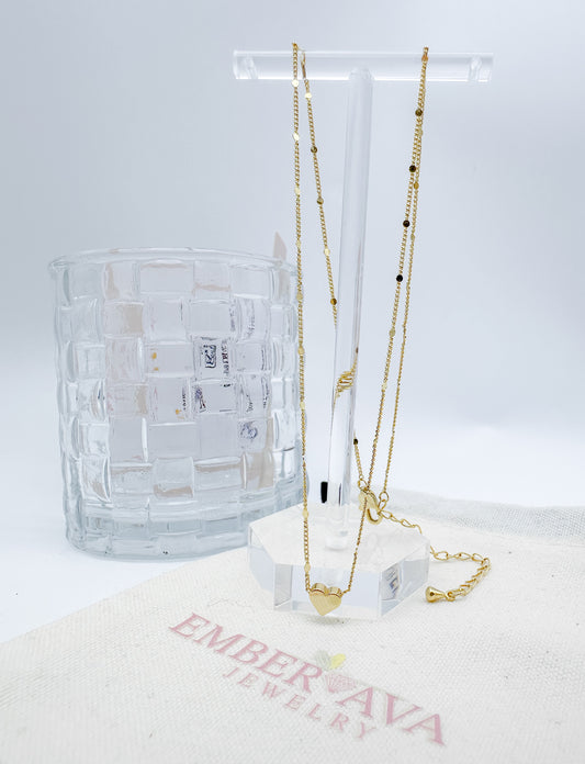 Delicate Rose Gold Heart Pendant Necklace