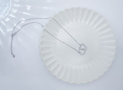 S925 Sterling Silver Intertwined Double Heart Zircon Necklace