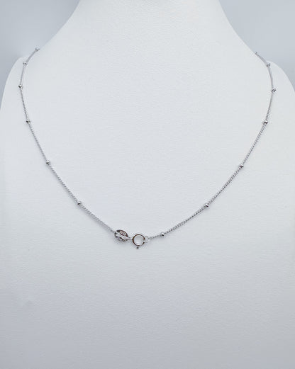 S925 Sterling Silver Beaded Station Necklace