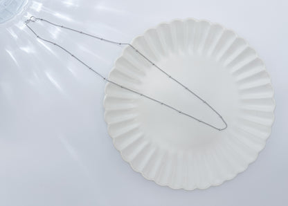 S925 Sterling Silver Beaded Station Necklace